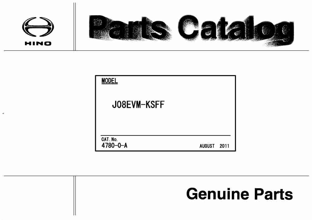 HINO J08EVM-KSFF Engine Parts Manual 4780-0-A